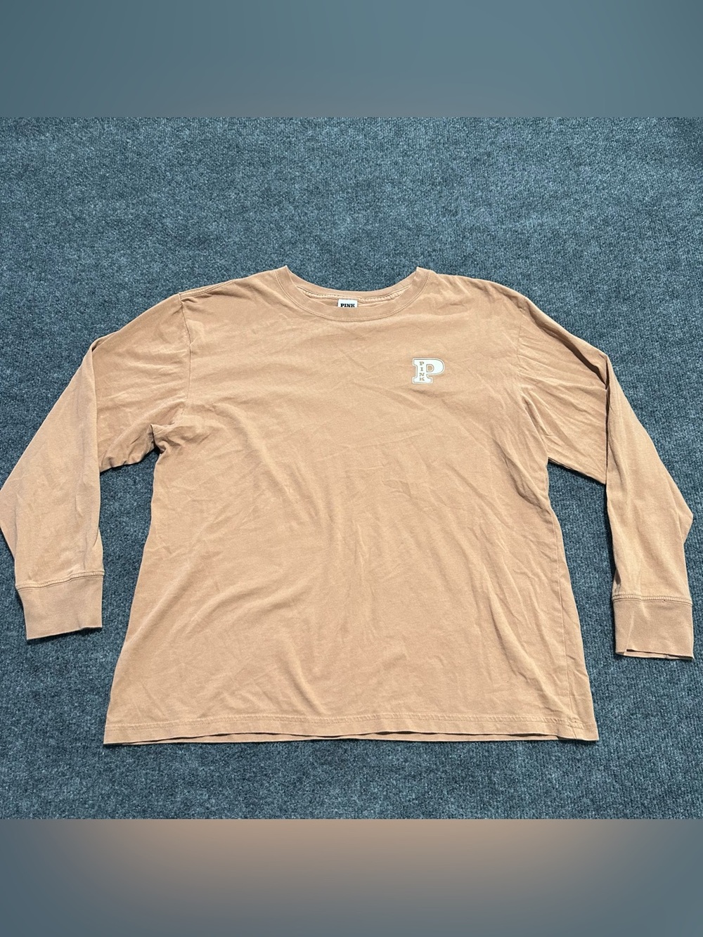PINK Victoria's Secret Long Sleeve Crewneck Tee - Tan